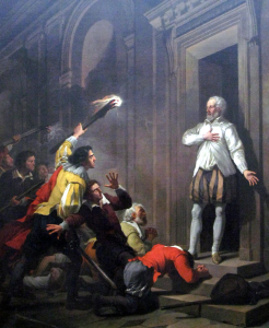 Admiral de Coligny impressing his murderers, by Joseph-Benoît Suvée